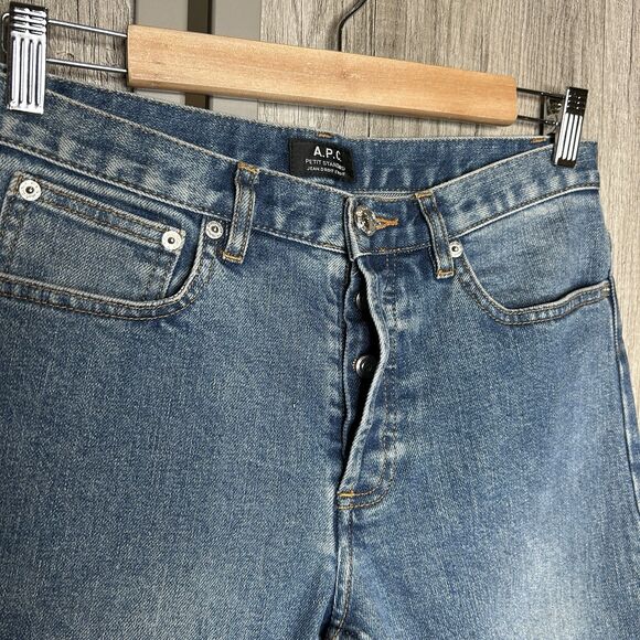 A.P.C. Jeans Size 29 Petit Standard Droit Etroit Straight Slim Leg Blue - Picture 2 of 6